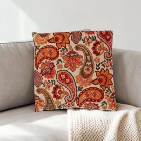 Okrasna blazina krem 45 x 45 cm – Paisley vrt