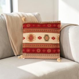 Okrasna blazina bordo 45 x 45 cm – Nomadski pasovi
