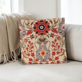 Okrasna blazina krem 45 x 45 cm – Orientalska vaza