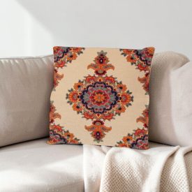 Okrasna blazina krem 45 x 45 cm – Mandala sončnice