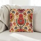Okrasna blazina krem 45 x 45 cm – Orientalsko granatno jabolko