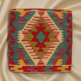 Afghan Kilim prevleka za blazino 45x45 ročno tkana blazina