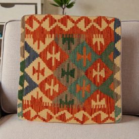   Ročno tkana Kilimski prevlek za blazino 50x50 afgan dekorativna blazina