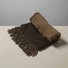 Eleganten moški in ženski šal 215x105 sivo-črn z avtentičnim vzorcem