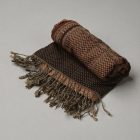 Eleganten ženski in moški šal 215x105 rjav z avtentičnim vzorcem