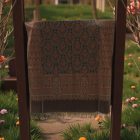 Eleganten ženski in moški šal 215x105 rjav z avtentičnim vzorcem