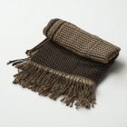 Eleganten moški in ženski šal 215x105 sivo-črn bombažni šal