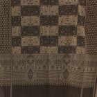 Eleganten moški in ženski šal 215x105 sivo-črn bombažni šal