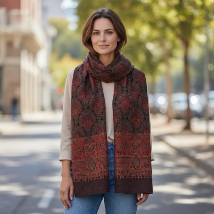 Eleganten šal 215x105 vijolično-modri tanek ženski šal