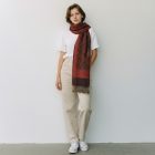 Eleganten šal vijolično-zeleni 215x105 tanek ženski šal