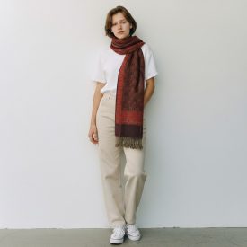 Eleganten šal vijolično-zeleni 215x105 tanek ženski šal