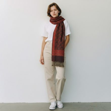 Eleganten šal vijolično-zeleni 215x105 tanek ženski šal