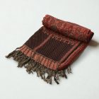 Šal z orientalskim vzorcem 215x105 vijolično-rjavi bombažni šal