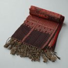 Šal z orientalskim vzorcem vijolično-rjav 215x105 bombažna ruta