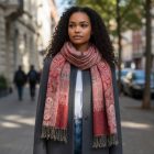 Ženska ruta bordo 215x105 eleganten ženski šal za ramena