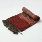 Šal sivo-bordo 215x105 eleganten ženska ruta iz bombaža