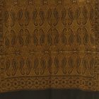 Šal črno-zlat 215x105 velik ženski šal iz bombaža