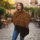 Šal črno-zlat 215x105 eleganten ženski šal iz bombaža