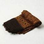 Šal črno-zlat 215x105 eleganten ženski šal iz bombaža