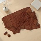 Eleganten ženski šal 215x105 bordo-bež z avtentičnim vzorcem