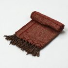 Eleganten ženski šal 215x105 bordo-bež z avtentičnim vzorcem