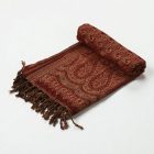 Eleganten ženski šal 215x105 bordo bombažna ruta