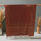 Eleganten ženski šal 215x105 bordo bombažna ruta