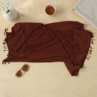 Eleganten ženski šal 215x105 bordo bombažna ruta