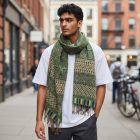 Eleganten šal 215x105 zelen tanek ženski moški šal