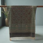 Orientalski šal 215x105 zeleno-modri bombažni šal