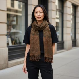 Velik šal temno zelen 215x105 velik ženska ruta