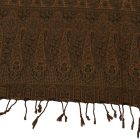 Eleganten ženski šal 215x105 temno zelen z avtentičnim vzorcem