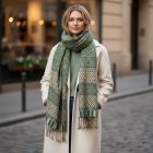 Velika zelena ruta 215x105 velik ženski in moški šal