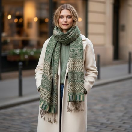 Velika zelena ruta 215x105 velik ženski in moški šal