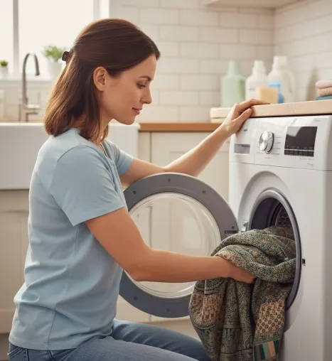 šal, pralen v pralnem stroju